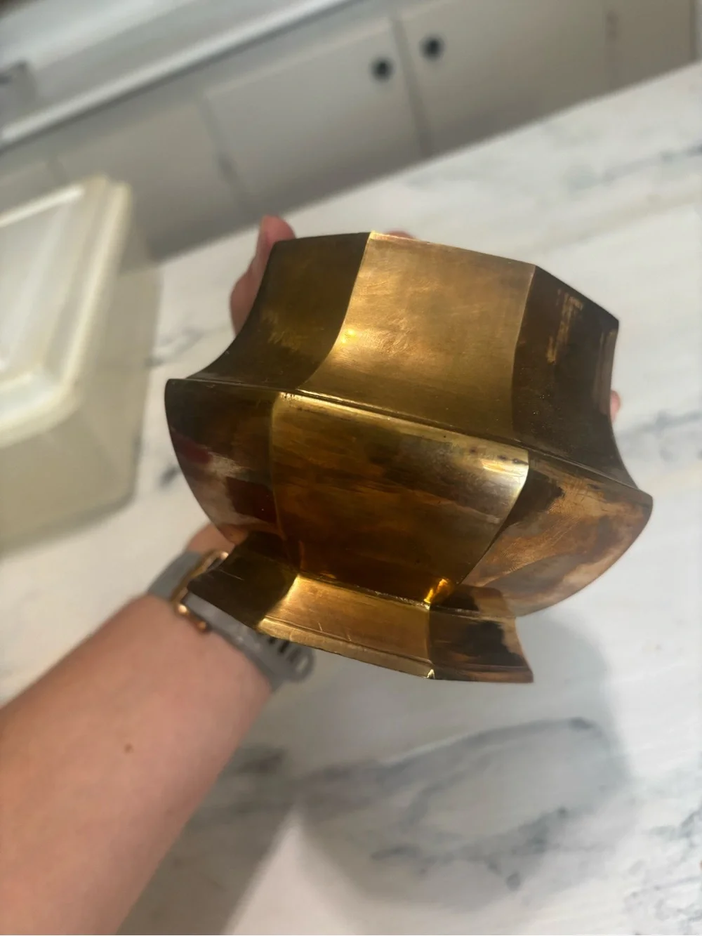 Brass Octagonal Decorative Bowl - Brass Home Accent